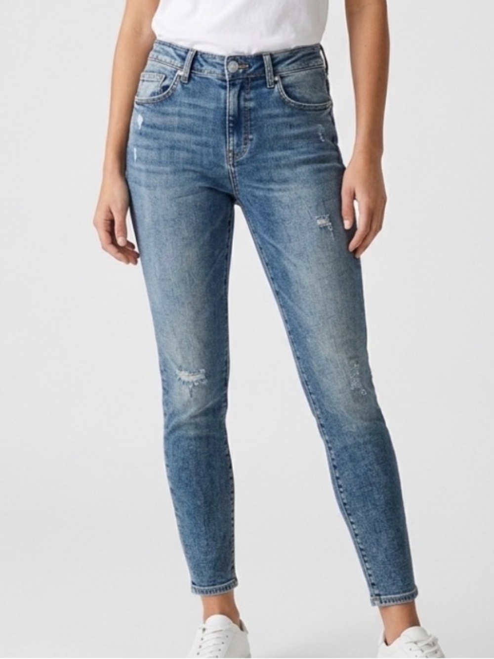 Mavi tess high rise super skinny slightly distressed ankle jeans